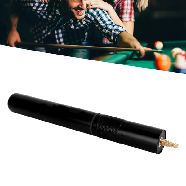 9-tommer sort teleskopisk poolkø-forlænger i aluminiumslegering til billard og snooker
