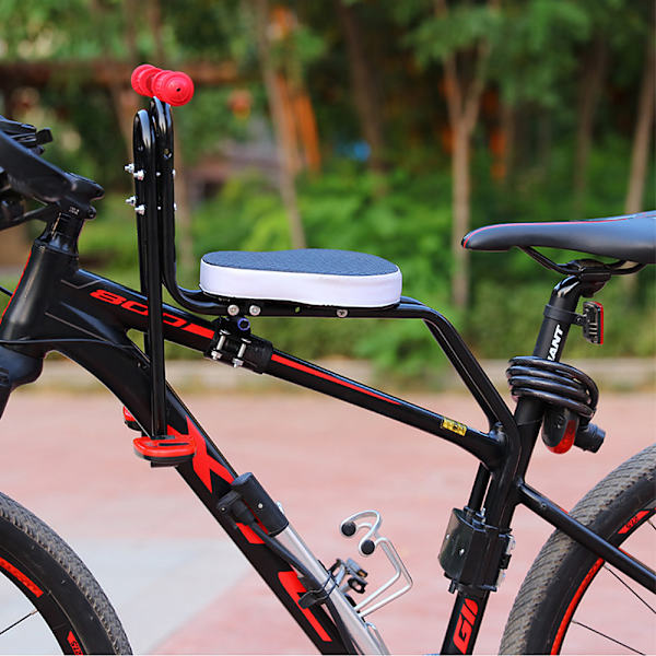 Främre cykelsits för barn 1-3 år (max 35 kg) med pedaler och fällbart stöd