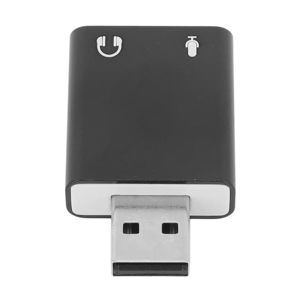Eksternt USB 7.1-kanals stereolydkort med USB til 3,5 mm headset-jackadapter - Sort