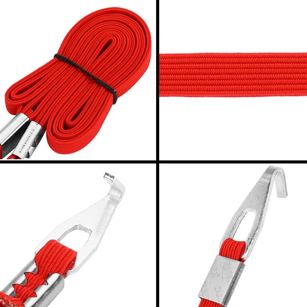 DUUTI Elastisk Bagagerem med Krokar, Aluminiumlegering, för Cykel och Utomhusbruk (Röd)