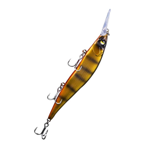 Minnow Jerkbait Fiskelokke til Bas med Trekrog, Medium Dybde, 13,5 cm, 14,7 g