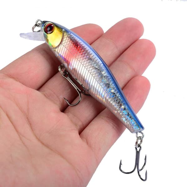 5 stycken 3D Hard Bait Crank Baits Wobbler Fiskedrag med Treble Hooks 8.5cm 9.2g