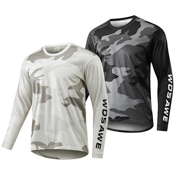 Herrarnas cykeltröja Långärmad Downhill MTB Racing Tröja Polyester