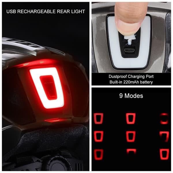 Letvægts USB Genopladelig LED Cykelhjelm til Mountainbikes 19\" Salg