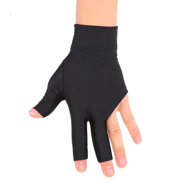 Venstrehåndet poolhandske, Spandex, Tre-finger, Åbent design, til billard og pool