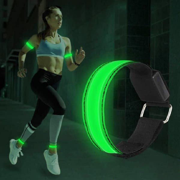 Oppladbart USB LED-armbånd for løping og sykling - Justerbart nattlys for sikkerhet