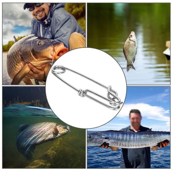6 stk. tunklips i rustfrit stål fiskeklips langline snap-forbinder nem at bruge
