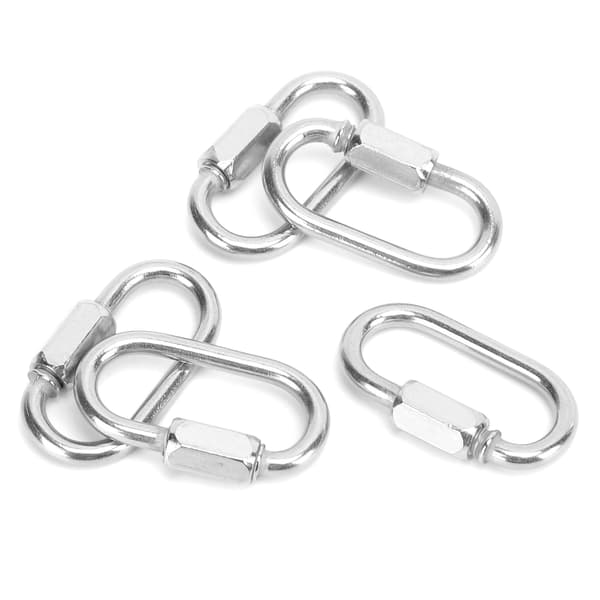 5 STK Quick Link Rustfrit Stål Kraftig Kædeled D-formet Låsekarabin 3,5 mm