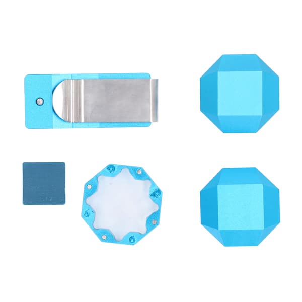 Billardkridtholderclips, 6063 aluminium, universal, 3 lag, ottekantet, snooker kø tilbehør, blå