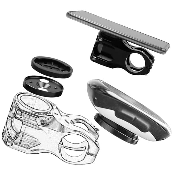Sykkelcomputerfeste for styre med 3 adaptere for Garmin Bryton og mobiltelefoner