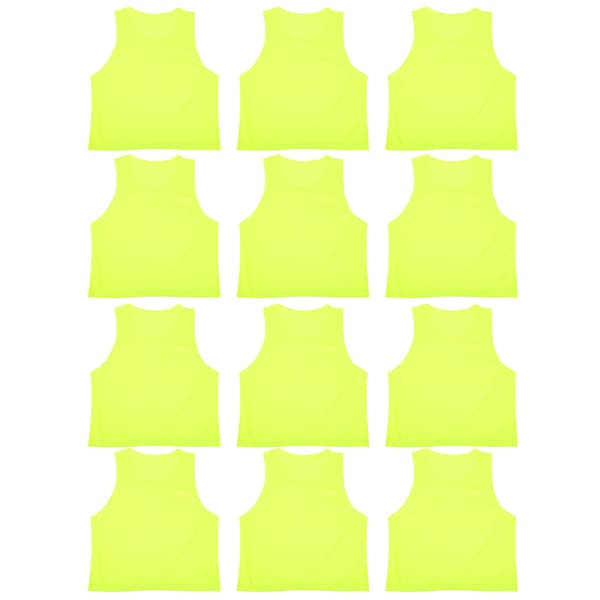 12 STK Børnefodboldtræningsvest Fluorescerende Grøn Åndbar Mesh One Size