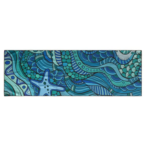 Halkfri tryckt yogamatta, vikbar, snabbtorkande, bärbar, polyester nylon, 183x61cm