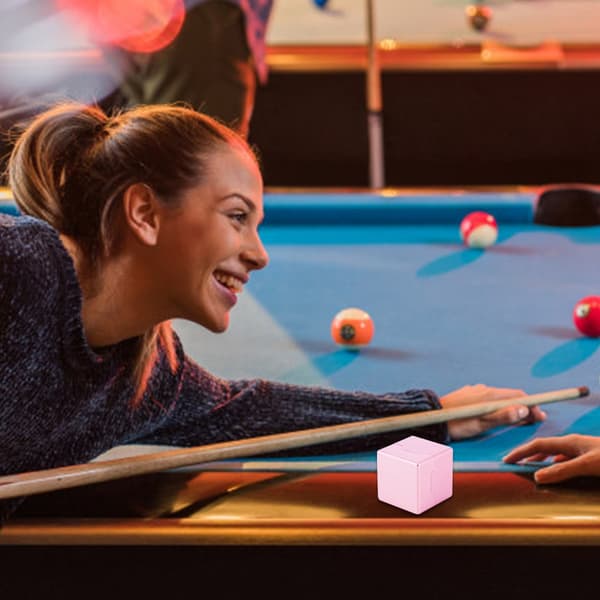 Bærbar aluminium mini kridtholder til billard, snooker og poolkø-spids (rosaguld)