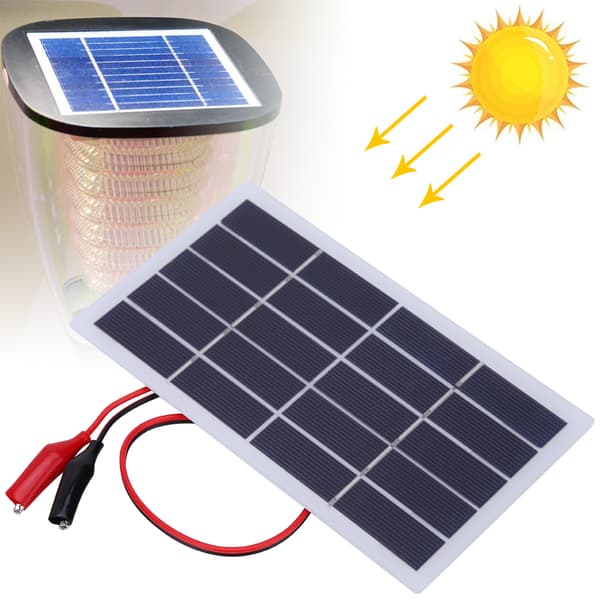 Lett 2W 5V Polysilisium Solcellepanel med Klips, 173x99x2mm, for DIY-prosjekter