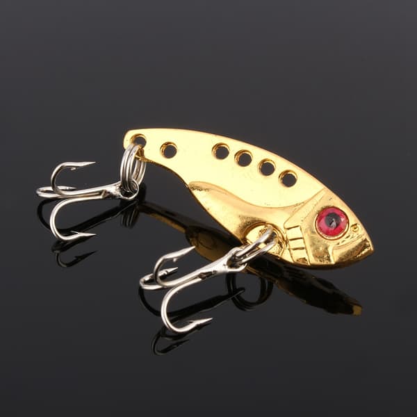 Fiskedrag med metalliska paljetter och 2 trekrokar för bas - 3.2g 3.5cm