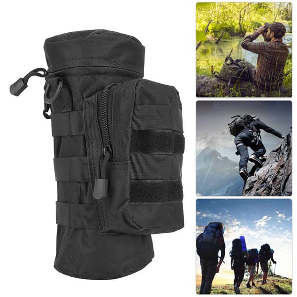 Bärbar utomhus Molle vattenflaskväska, slitstark nylon, för camping och vandring