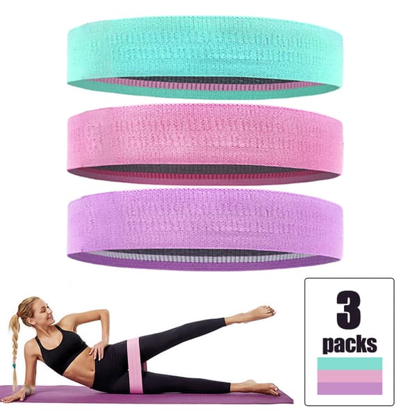 3 stk/sæt 60-150LB Elastiske Bomuldsmodstandsbånd til Træning Yoga Booty Band