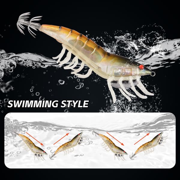 EGI Lysande Räkagn 115mm/20g för Bläckfiskfiske (3-pack)