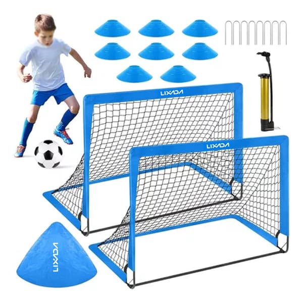 Bærbart 4x3FT foldbart fodboldmål til børnehave, børn og voksne med træningstilbehør