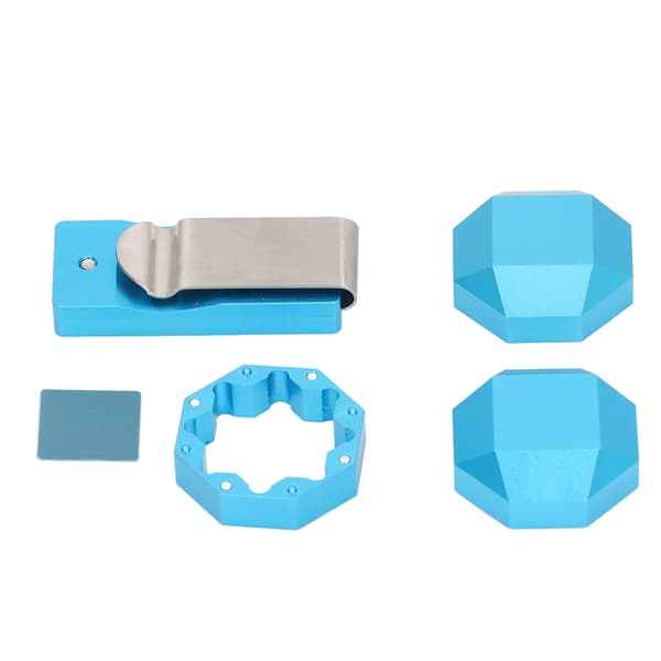 Billardkridtholderclips, 6063 aluminium, universal, 3 lag, ottekantet, snooker kø tilbehør, blå