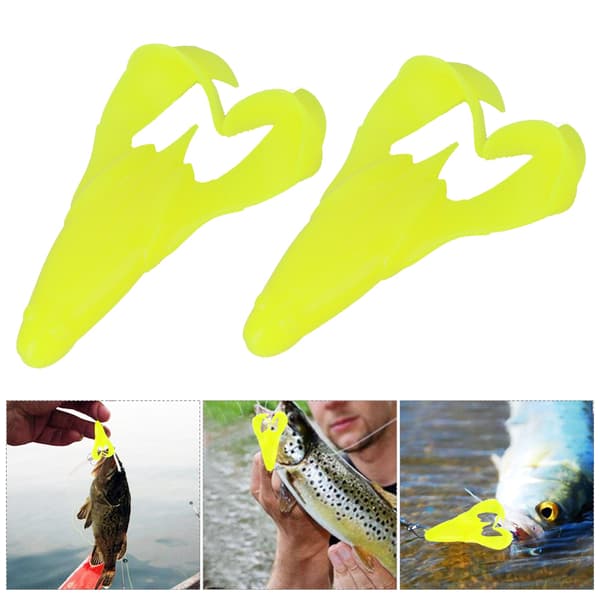 2 st mjuka fiskedrag simulerade PVC verklighetstrogna 90 mm fluorescerande gula tillbehör