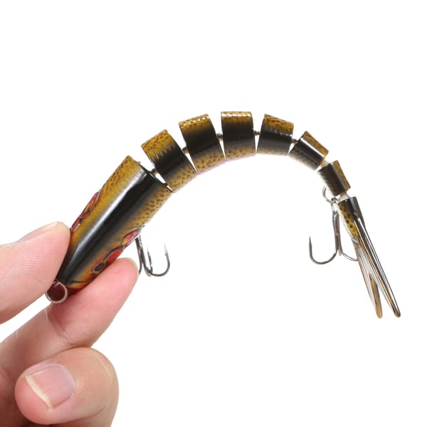 TARUOR 140 mm 8-segment sjunkande fiskedrag med trekrokar