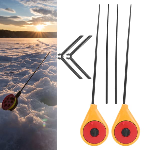 2-delt mini bærbar isfiskestangsæt, vintertilbehørssæt, modstandsdygtig over for lave temperaturer