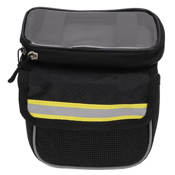 Cykelrammetaske, 600D Nylon, TPU, Reflekterende Striber, Dobbelt Lynlås, Slagfast, Gul