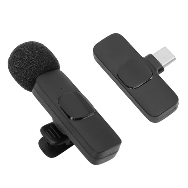 Trådlös Bluetooth Lavalier-mikrofon, Plug and Play, med brusreducering för inspelning och livestreaming