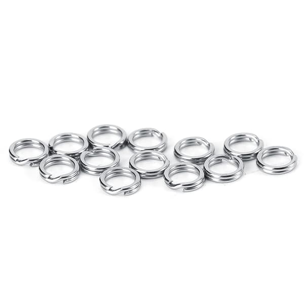50 stk. Dobbelt Cirkel Separationsring i Rustfrit Stål Fiskelokke Forbinder (6#)