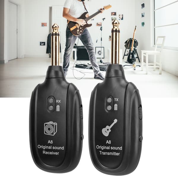 UHF 20Hz-20KHz trådløst gitarsystem, oppladbar sender og mottaker for elektrisk gitar