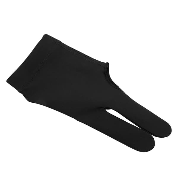 Biljardhansker, venstre hånd, polyuretanfiber, tre fingre, pustende, elastisk, middels størrelse, svart