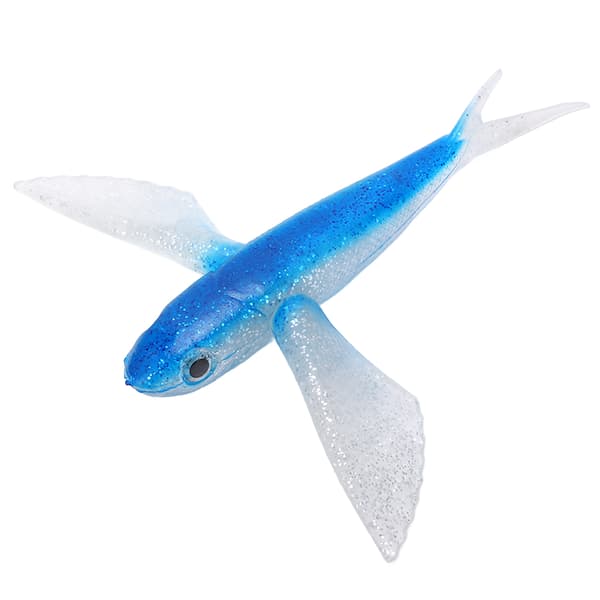 Kunstig flyvefisk-agn, myk silikon, for saltvanns- og båtfiske (blå)