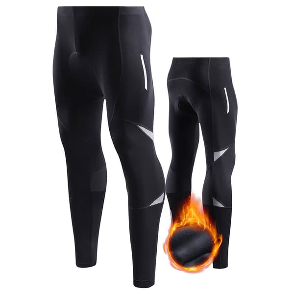 Cykelshorts til mænd med plys-isolering og 3D-skumpolstring til vinter-mountainbiking