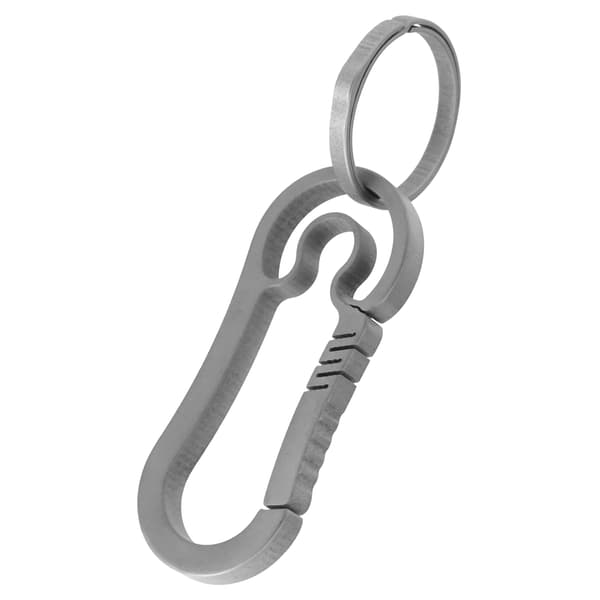Nyckelring i titanlegering med snabbkoppling för ryggsäck, ergonomisk design, grå