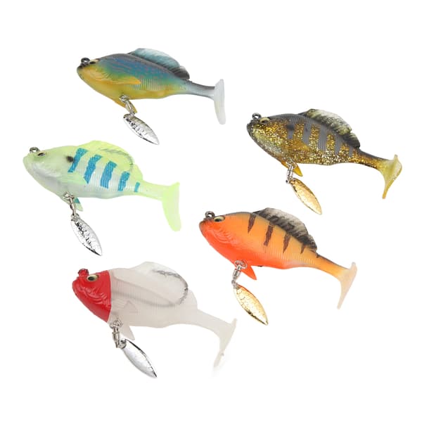 5 stk. bløde fiskelokker til bas 18g 8cm Paddle Tail Swimbaits med spinner kunstige agn