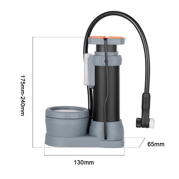 120PSI højtryks cykelluftpumpe med manometer, Presta-Schrader justering, til MTB, bil, motorcykel og bolde.