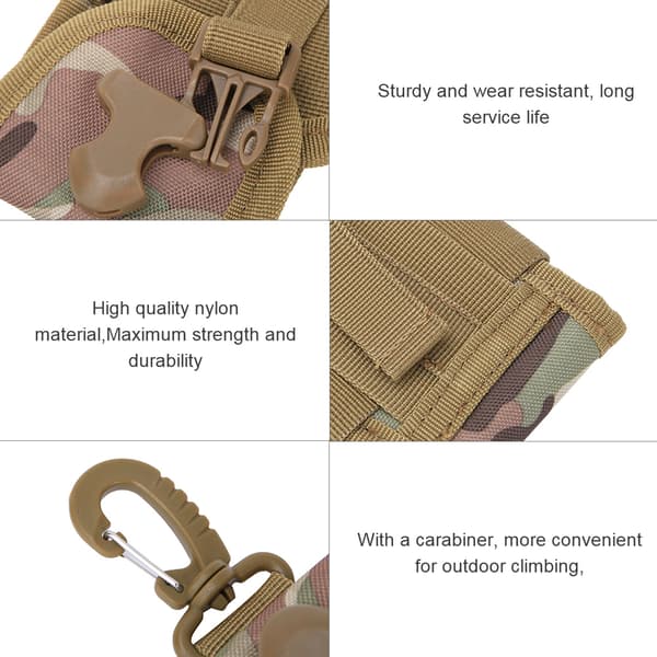 Multifunktionel MOLLE EDC Bæltetaske til 4,5-tommer mobiltelefon, camouflage med krog