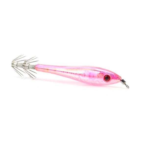 5 st hårda bläckfiskdrag 9,5 cm med dubbla krokar (rosa)