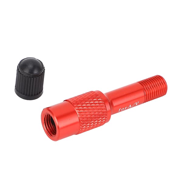 Cykelgaffelventiladapter, aluminiumslegering, forlængerventiladapter til mountainbikes og motorcykler, rød.