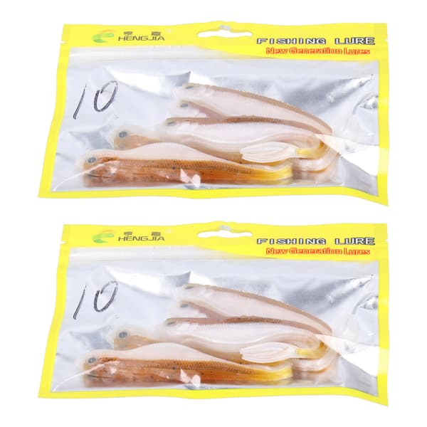 2-pack mjuk silikonimitation tvåfärgad fiskedragstillbehör #10 12cm 72g