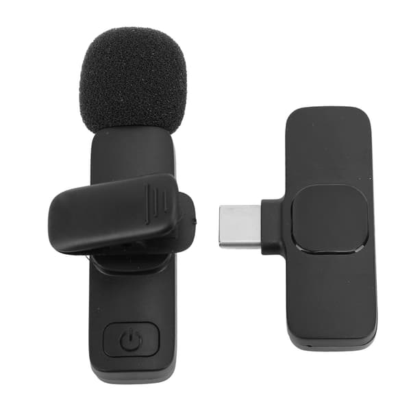 Trådløs Bluetooth Lavalier-mikrofon, Plug and Play, med støydemping for opptak og direktesending
