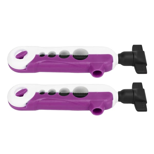 2 STK Mini Bærbar Justerbar Fiskesnelle Viklemaskin Tilbehør ABS Hvit Lilla