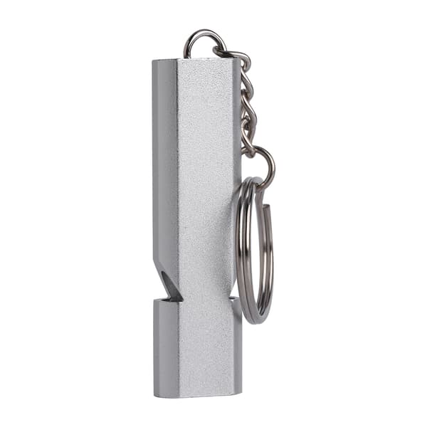 Nødfløjte i aluminiumslegering med to huller til udendørs overlevelse (sølv)