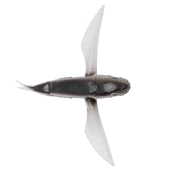 Kunstig flyvefiskelokke, blød silikone, til bådfiskeri i saltvand, sort