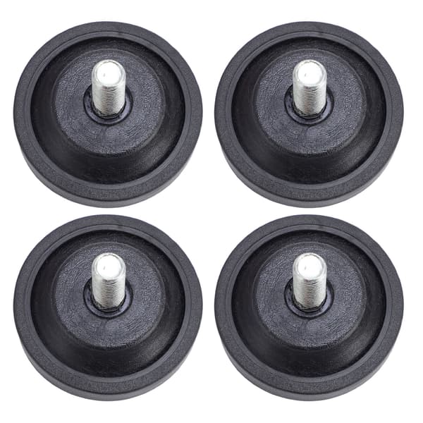 4 stk. justerbare gummifødder med M10 skrue til møbler, bord, stol, sofa, diameter 58 mm