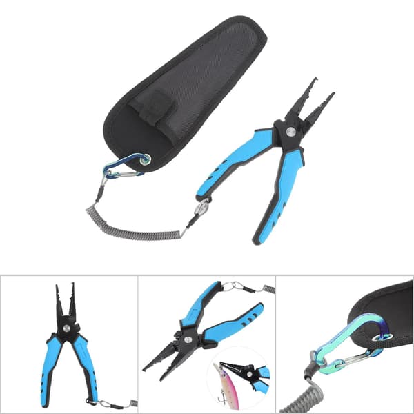 Fisketång i aluminiumlegering med halkfritt handtag, Fish Control Kit FG-1044 blå
