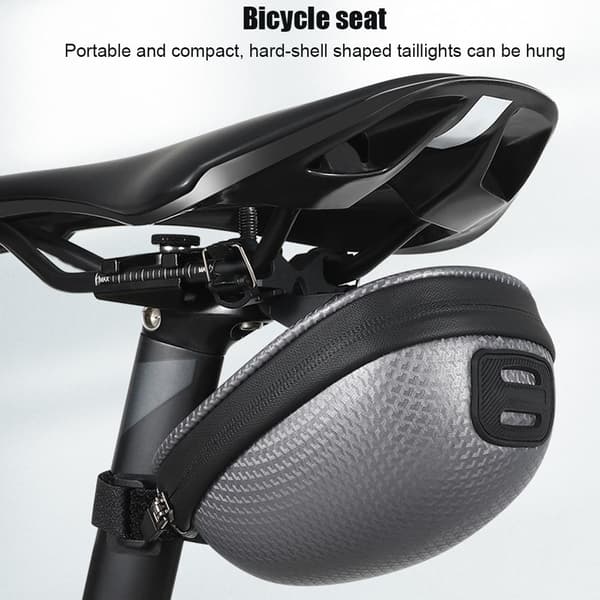 Selle Vandtæt Cykeltaske med Baglygte og Rum - Gul/Grå