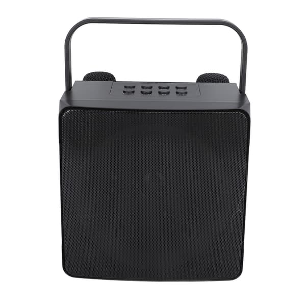 Bærbar Bluetooth Karaoke Maskine med 2 Trådløse Mikrofoner og RGB Lys til Hjemmefester - Sort