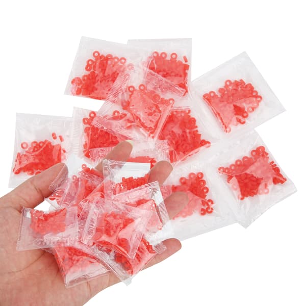100 elastiske gummiposer for fiskesluk, terminalutstyr 3x1mm rød
